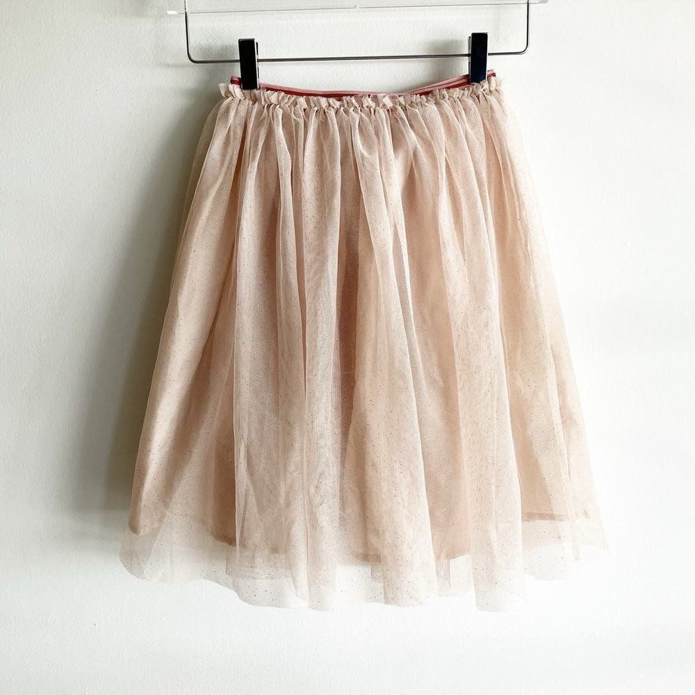 Harry Potter x H&M Girls Size 8-10 Sparkle Tulle Skirt Cream Beige Gold Layered